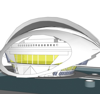 现代独栋别墅外观su模型