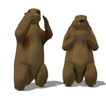 现代土拨鼠摆件su模型