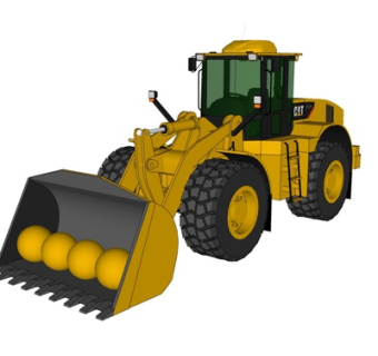 现代推土机玩具su模型