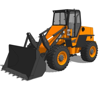 现代推土机玩具su模型