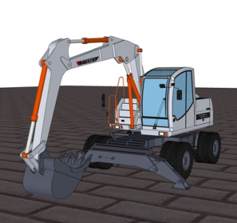 现代挖掘机su模型