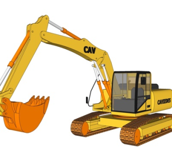 现代挖掘机su模型