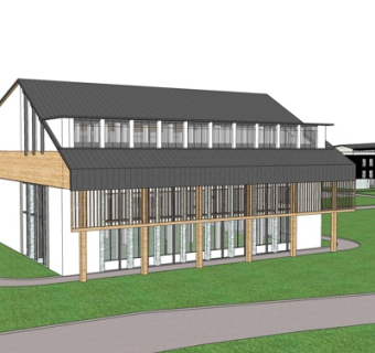 新中式独栋别墅外观su模型