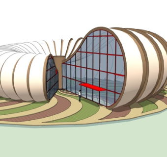 现代办公楼su模型