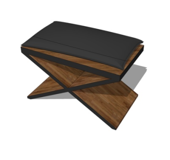 现代实木折叠凳子su模型