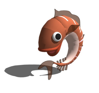 中式鲤鱼跃龙门雕塑小品su模型