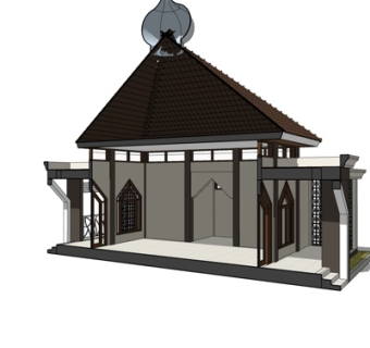 欧式独栋别墅su模型