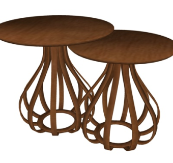 现代实木边几su模型