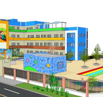 现代幼儿园su模型