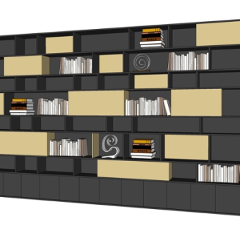 现代书柜su模型