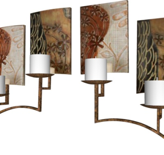 简欧烛台灯su模型