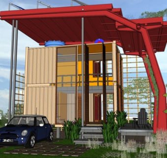 工业风集装箱别墅su模型