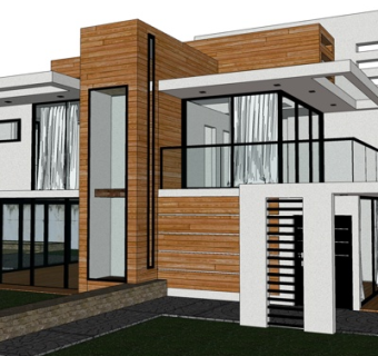 现代独栋别墅su模型