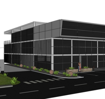 现代办公楼su模型