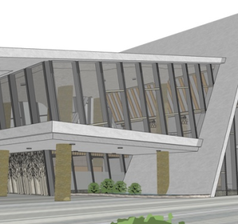 现代办公楼外观su模型