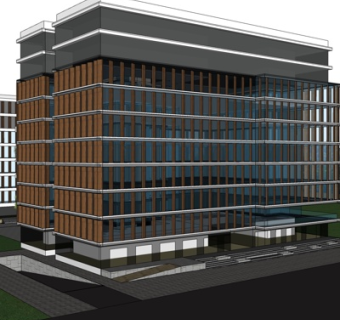 现代办公楼su模型