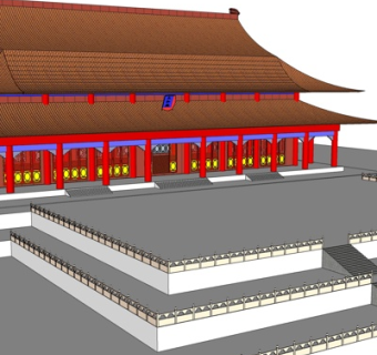 中式重檐歇山顶宫殿su模型