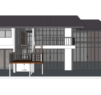 新中式办公楼su模型
