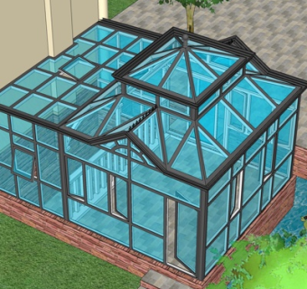 现代阳光房su模型