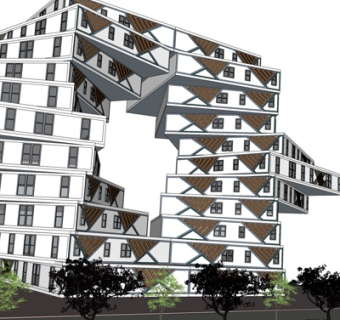 现代办公楼外观su模型