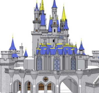 欧式酒店外观su模型