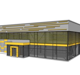 现代办公楼su模型