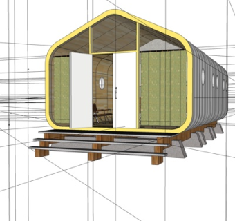 现代集装箱办公楼su模型