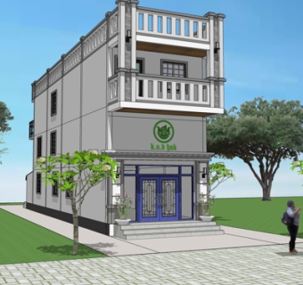 欧式独栋别墅su模型