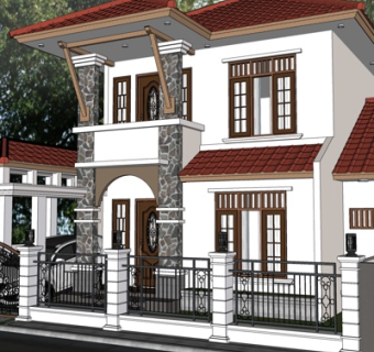 欧式独栋别墅su模型