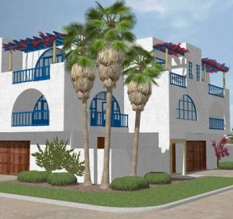 地中海叠拼别墅su模型