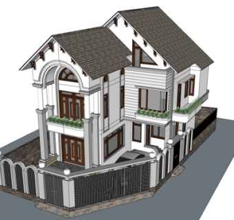 欧式独栋别墅su模型