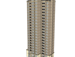 现代<em>高层塔式公寓</em>楼su模型