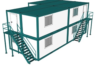 现代集装箱住宅su模型