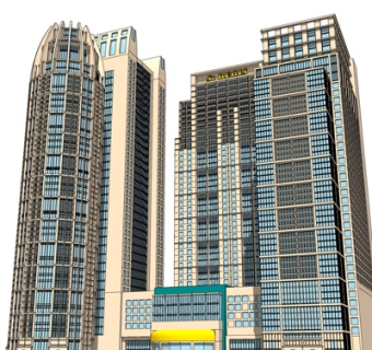 现代办公楼外观su模型