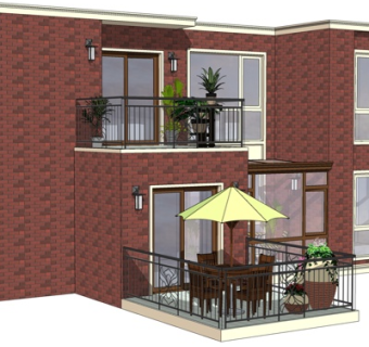 简欧独栋别墅su模型