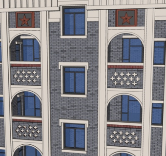 新古典公寓楼su模型