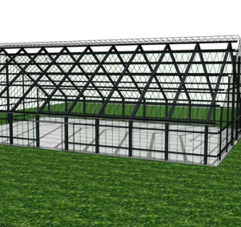 现代钢结构阳光房su模型