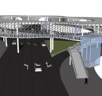 现代人行天桥su模型