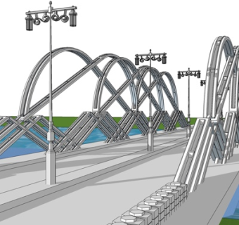 现代铁架桥su模型