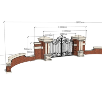 欧式铁艺大门su模型