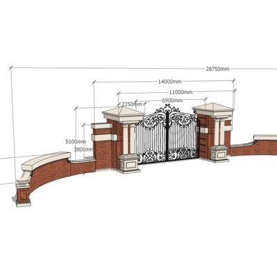 欧式铁艺大门su模型