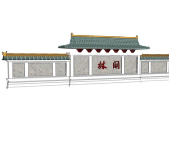 中式宣传栏su模型