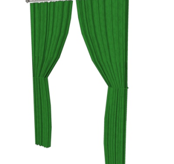 现代布艺窗帘su模型