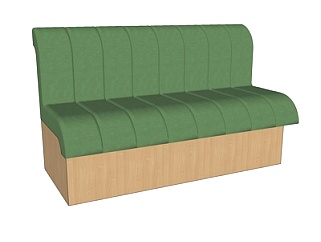 现代布艺卡座沙发su模型