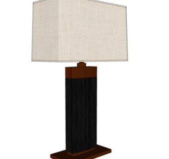 现代实木台灯su模型