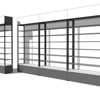 现代商场展柜su模型