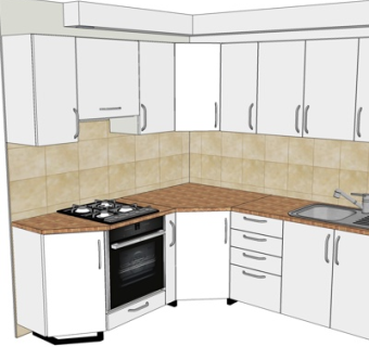 现代橱柜su模型