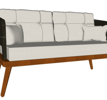 北欧布艺多人沙发su模型