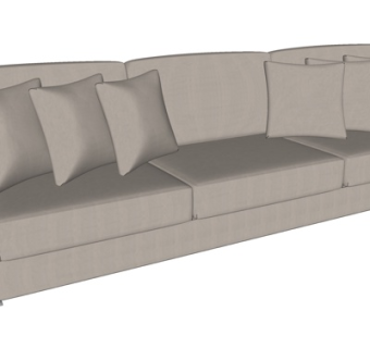 现代布艺多人沙发su模型