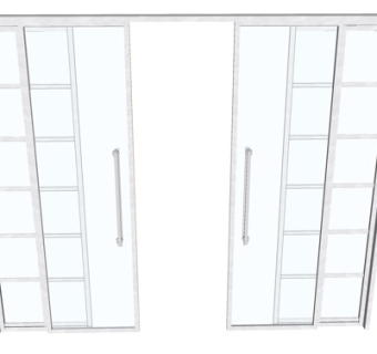 现代玻璃推拉门su模型